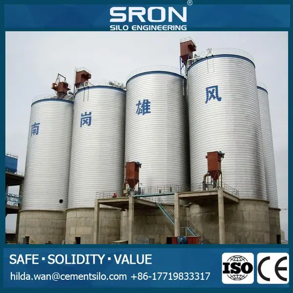 Customized Steel 5000 Ton Cement Silo , SRON Engineers Available Service Overseas