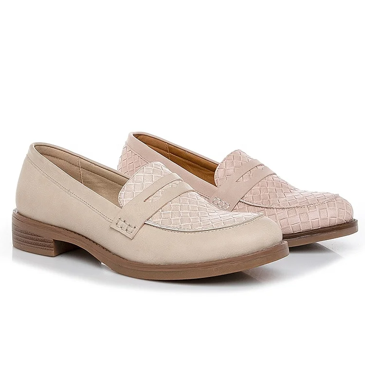 
2019 new arrivals fashion casual shoes loafers women flats checks pu leather slip on ladies shoes 