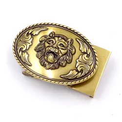 35mm top quality alloy old antique brass 3D embossed dragon logo easy clip removable automatic belt buckles