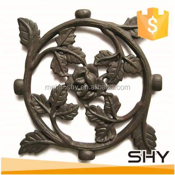 wrought iron art ornament fence decoration part forging weldable flowers accessories forged steel baluster stair rail handrail