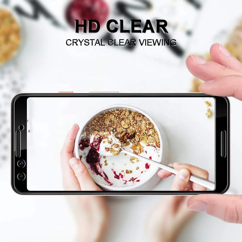 3D Full Cover 9H Tempered Glass For Google Pixel 3 Screen Protector, Pixel 3 Screen Protector Full Glass 0.26mm Case friendly