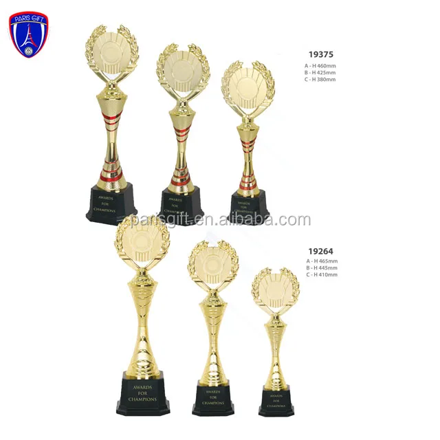 14.2inch #222GF-A three size Antique silver metal golf trophy with enamel logo