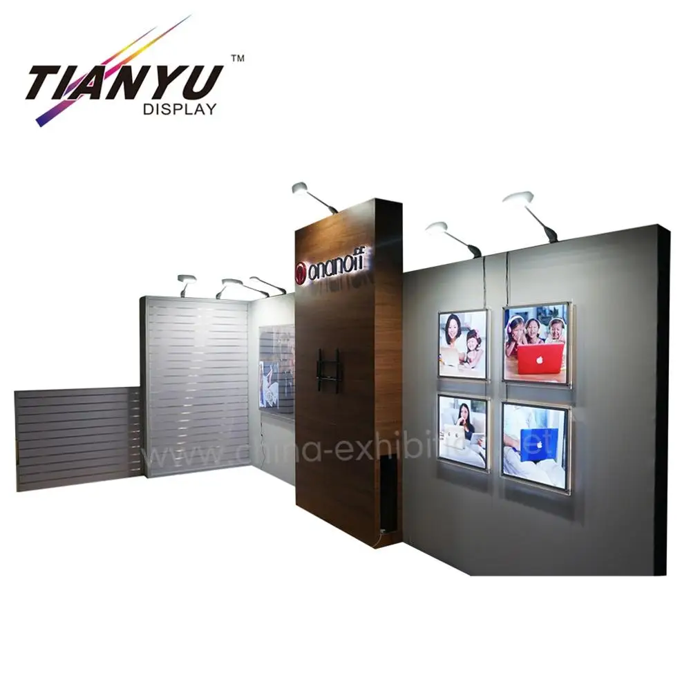 Tian Yu offer  eye catching wooden exhibition booth system modular wooden coated expo stand