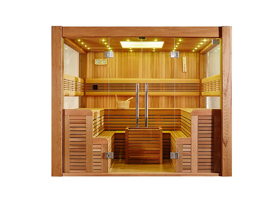 Luxury sauna room cedar wood sauna room with dry heating