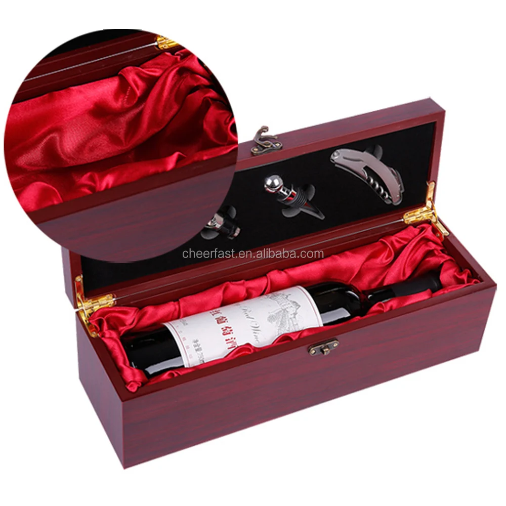 4 accessories Bottle opener corkscrew wood Wine Gift Box Set