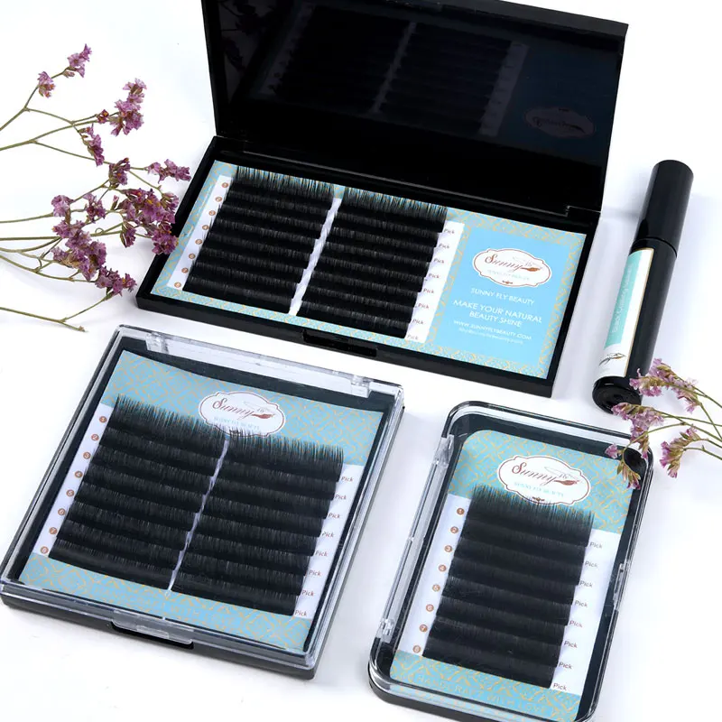 
Private label your own brand 3d human hair eyelashes extension professional 20 joyseen rudong 