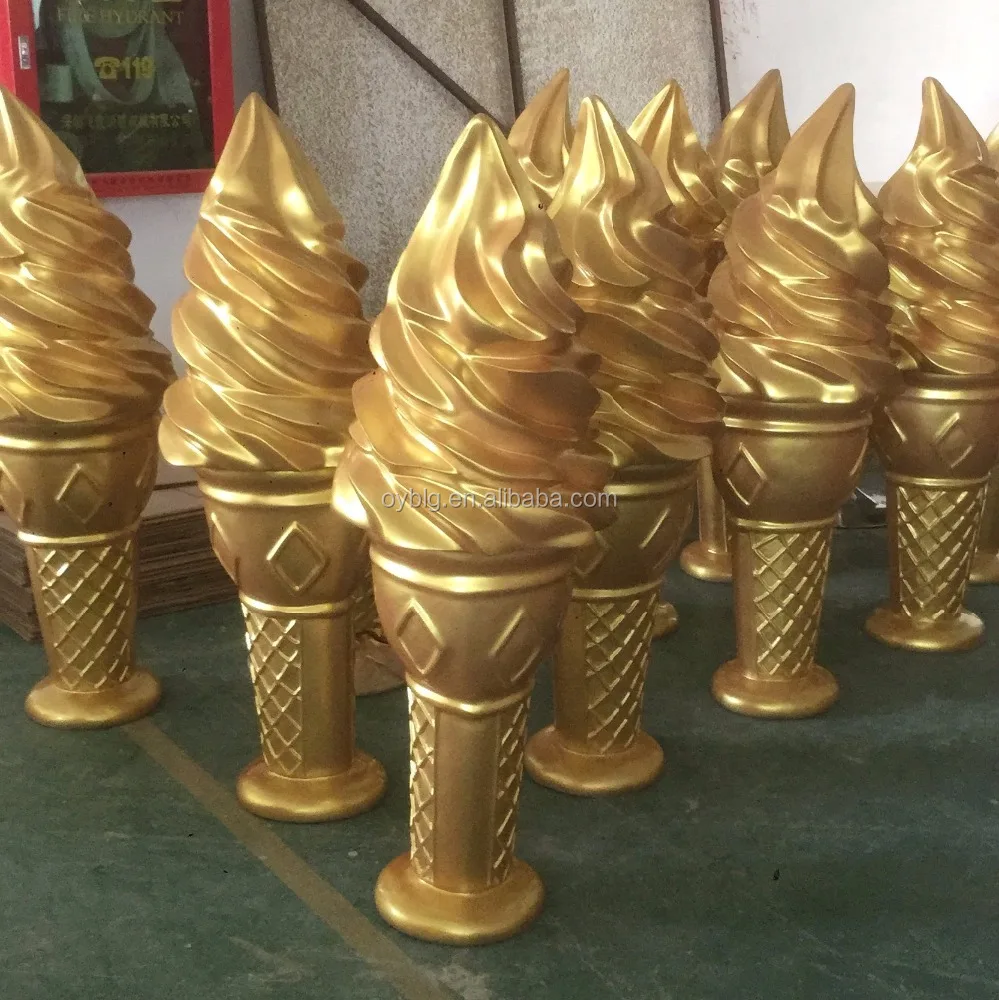 ice cream shaped fiberglass rubbish bin for shopping mall decoration