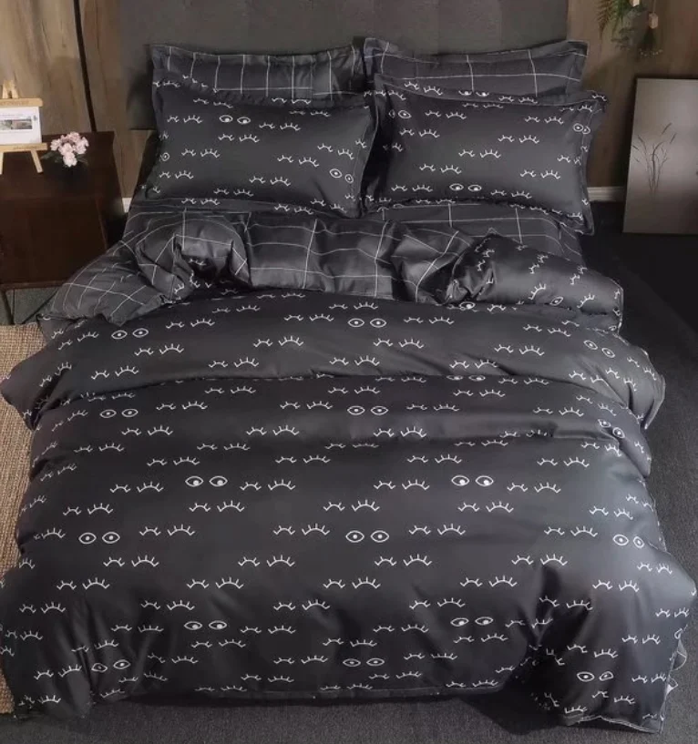 3 Piece home bedding comforter sets luxury- Home textile luxury satin patchwork quilt- Microfiber sheet set