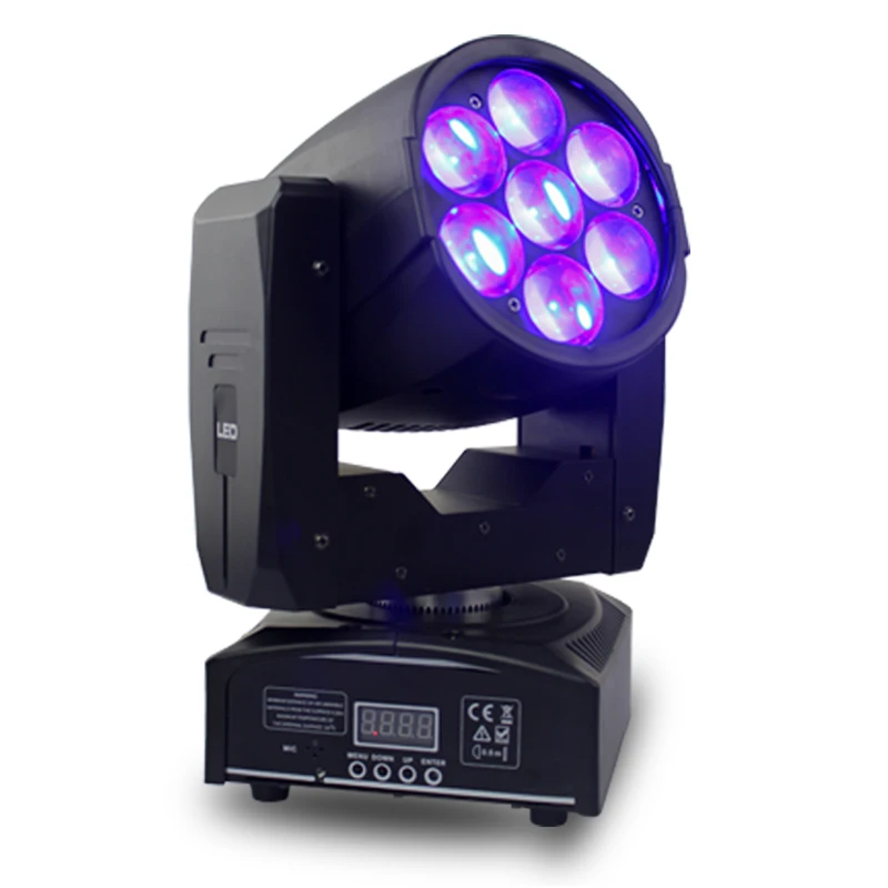 L-123 Dj party dmx 7x12w mini rgbw 4in1 zoom wash led moving head stage lights