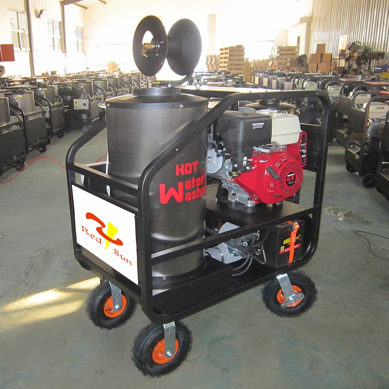 hot water high pressure car wash equipment with gasoline engine 13hp/250bar/4000psi