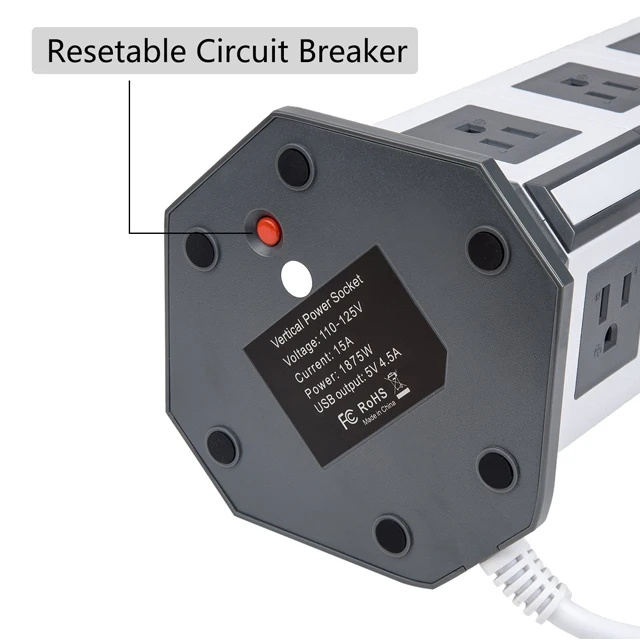 Travel Universal Power Strip 12 Outlet Surge Protector Smart with 5 USB Power Socket