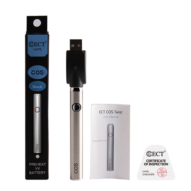 
China factory supplier 450mah 510 thread Variable Voltage vape pen battery Online shopping Canada 