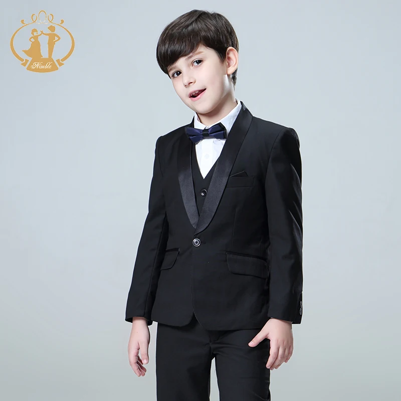 6-13 Years One Button Turn-Down Collar Boys Wedding Suits Boy Black Suit Designer Kids Formal Suits Boy