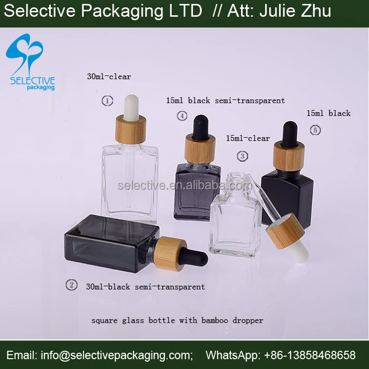 15ml 30ml square cooking smoke oil childproof cap glass childproof dropper bottle