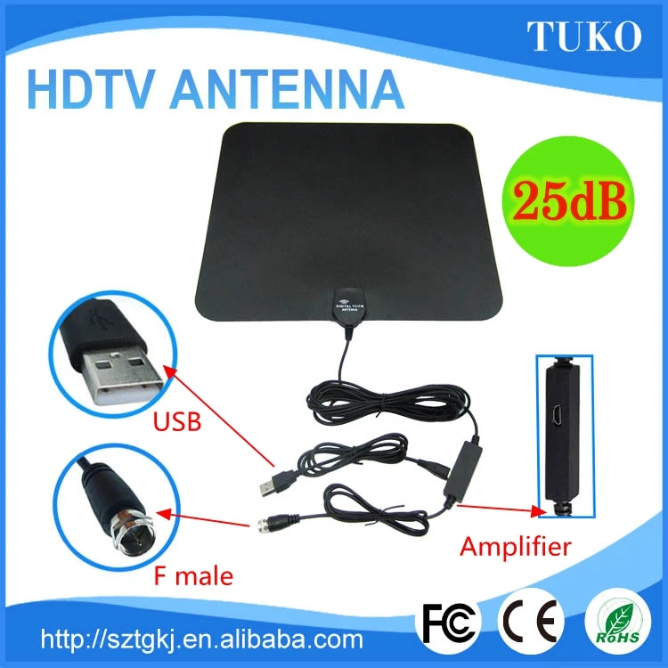 Цена завода long range для более 50 мили hdtv антенны хорошее качество усиливается тонкий цифровой hdtv indoor антенна
