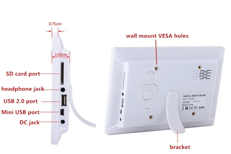 
bulk 7 inch video digital photo frame optional motion sensor for advertising display 