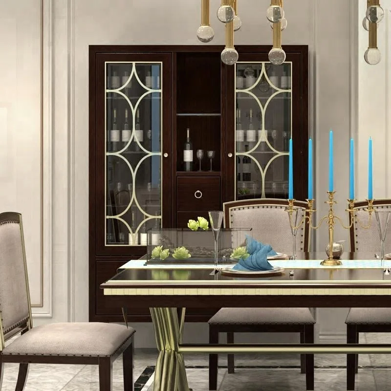 General Use Wine Glass Display cabinet Two door wine bar cabinet