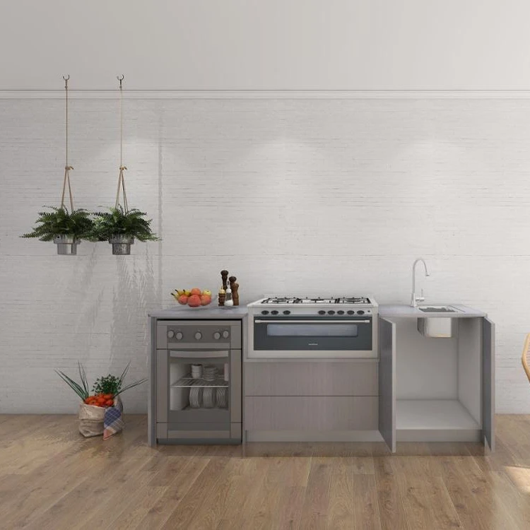 Outdoor kitchen island waterproof  freestanding metal kitchen cabinets modern design