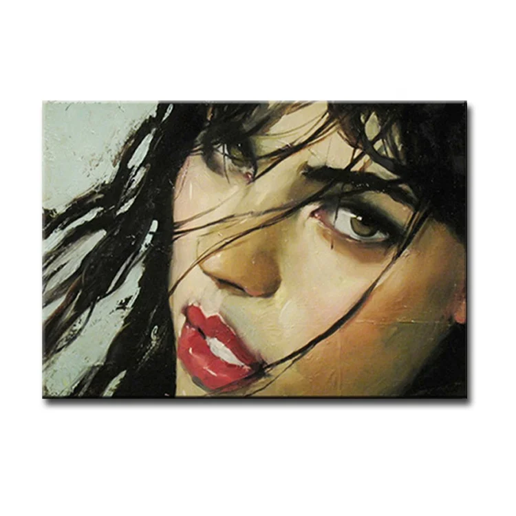 Красивая современная картина маслом на холсте с изображением русской женщины, ручная работа, Настенный декор