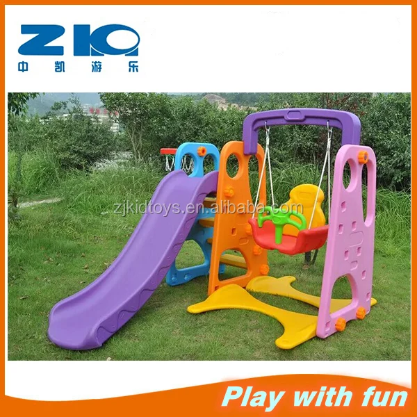 Kids Infant Small Colorful Plastic Equipment Outdoor Indoor Swing And Slide Swing & Slide Set