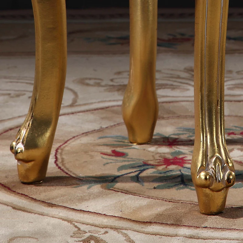 Классическая королевская кровать ручной работы-классический туалетный стул в стиле барокко из золотой фольги