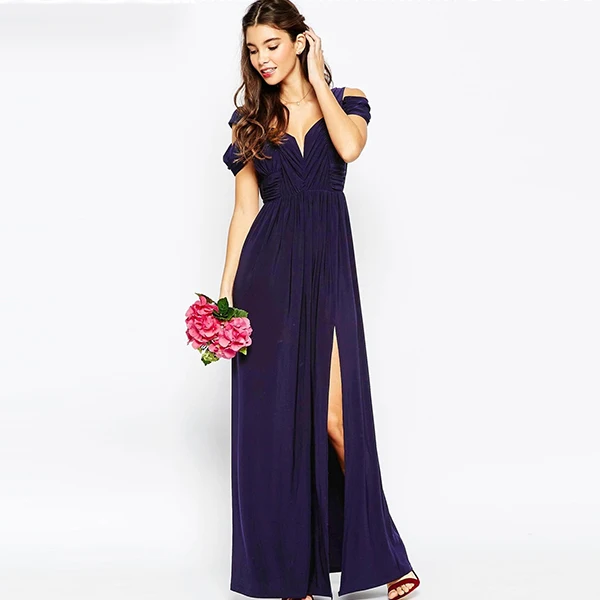 2022 female off shoulder sexy Elegant party prom luxury night modest dress designs Long maxi Evening Dress for women