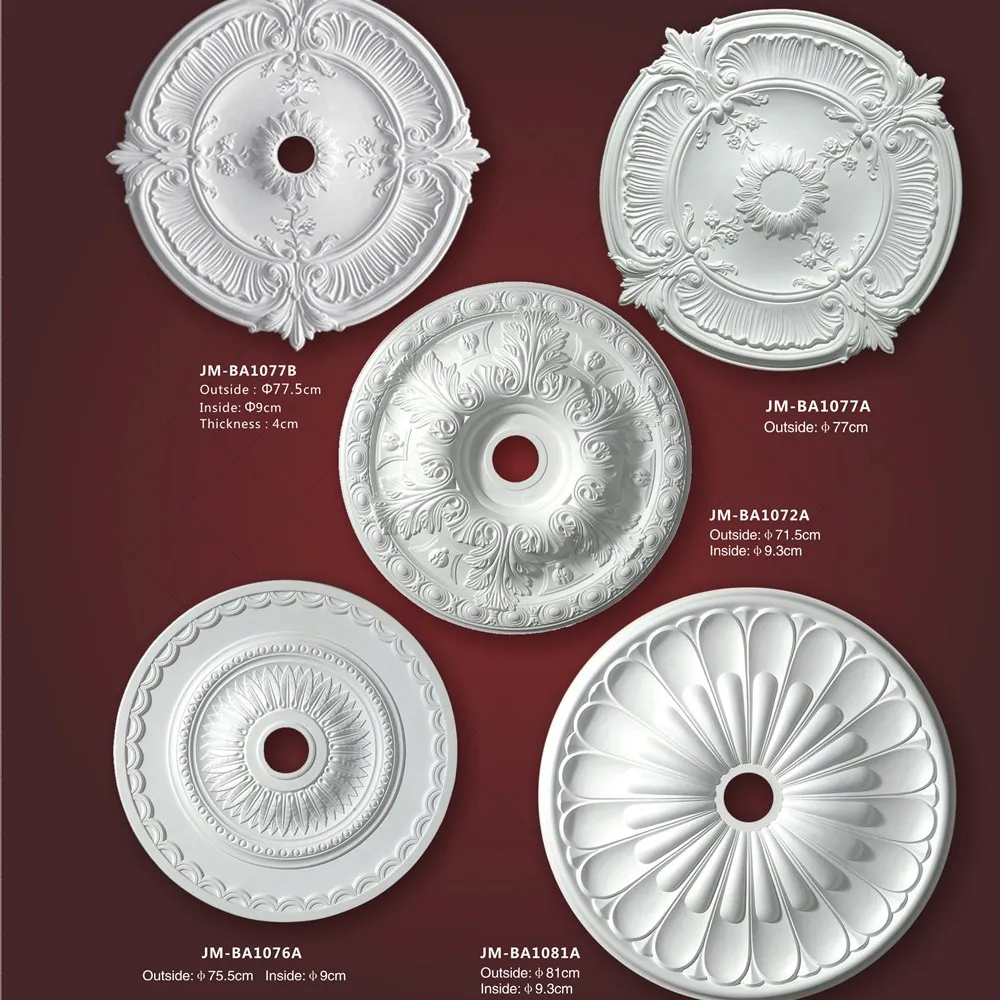 Polyurethane Ornaments High Density Beautiful Decorative PU luxury ceiling medallions