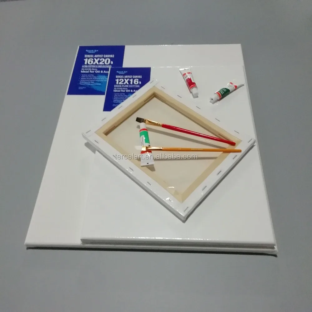 
pure cotton students used blank unbleached Stretched canvas, painting canvas for Studio ;Artist using canvas 