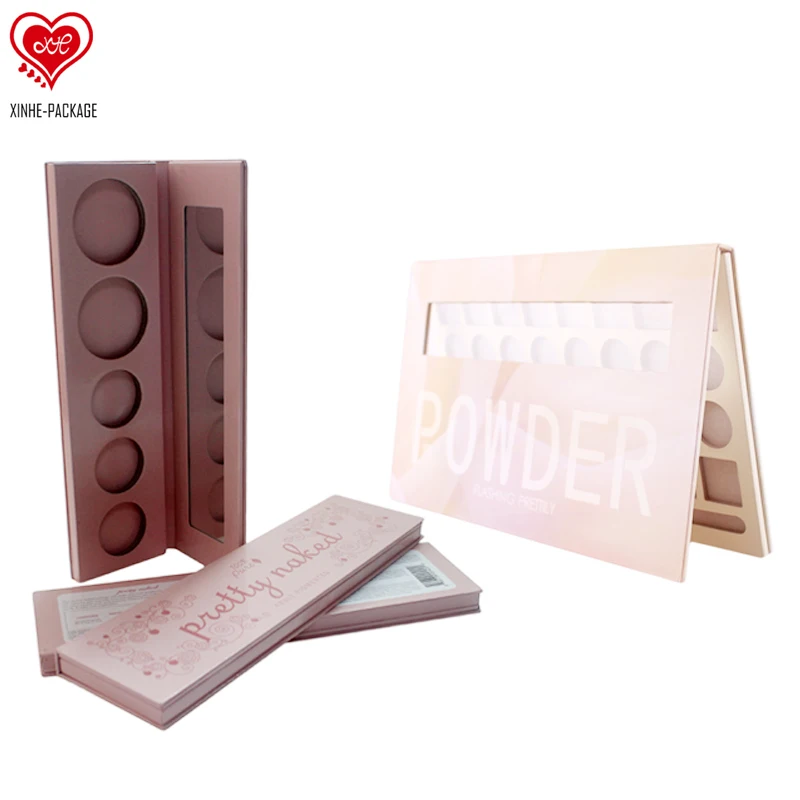 Luxury Eco friendly Paper Cardboard Empty Eyeshadow Palette Magnetic With Mirror Hot Sales Packaging Box For Cosmetic Products
