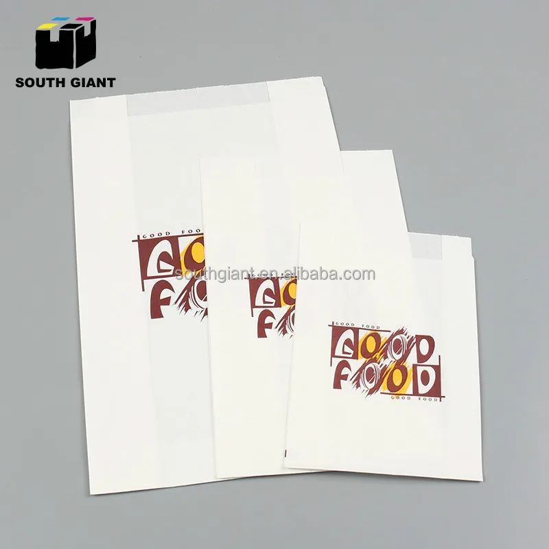 
Custom Logo To Go Take Out White Kraft Paper Biscuit Cookie Goodie Sandwich Fast Food Bag 
