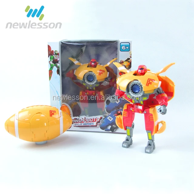 Интересный трансформер регби узор Пластиковые Детские игрушка робот
