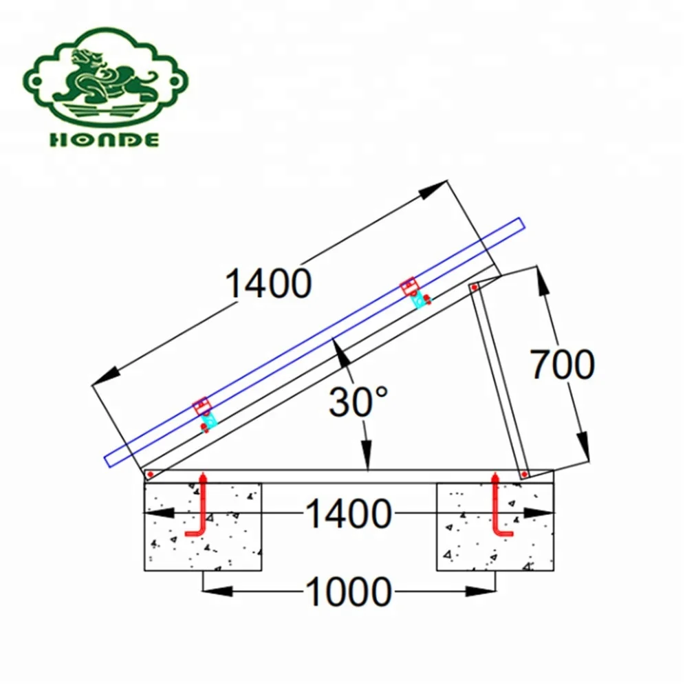 Concrete Base Solar Panel Roof Mounting Brackets System