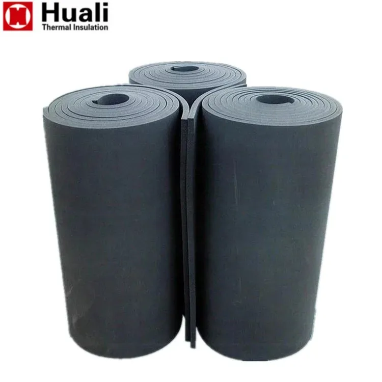 flexible thermal insulation fireproof class 1 rubber foam roll nbr/pvc sheet for air conditioner duct