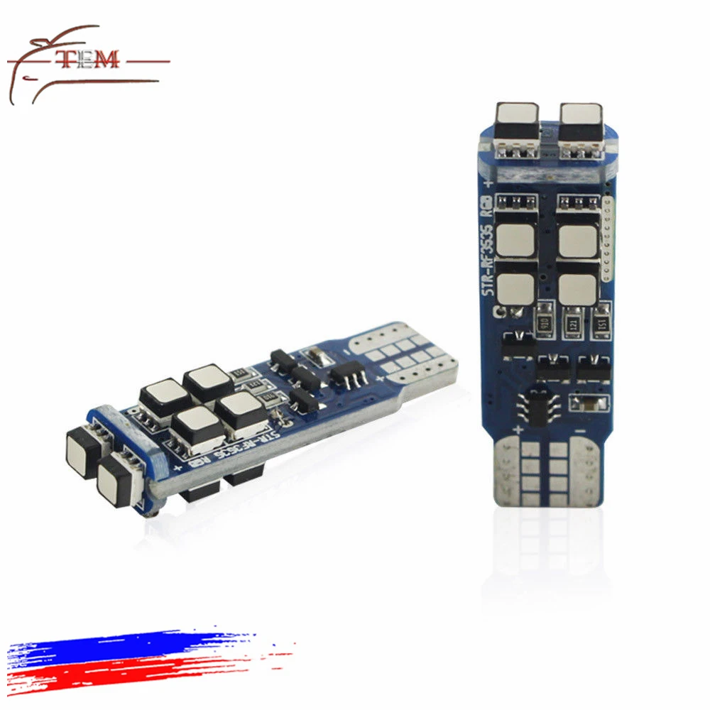 Colourful LED Light Bulbs T10 W5W With RF Remote Control 2825 Strobe RGB Car Interior License Plate Dome Door Light
