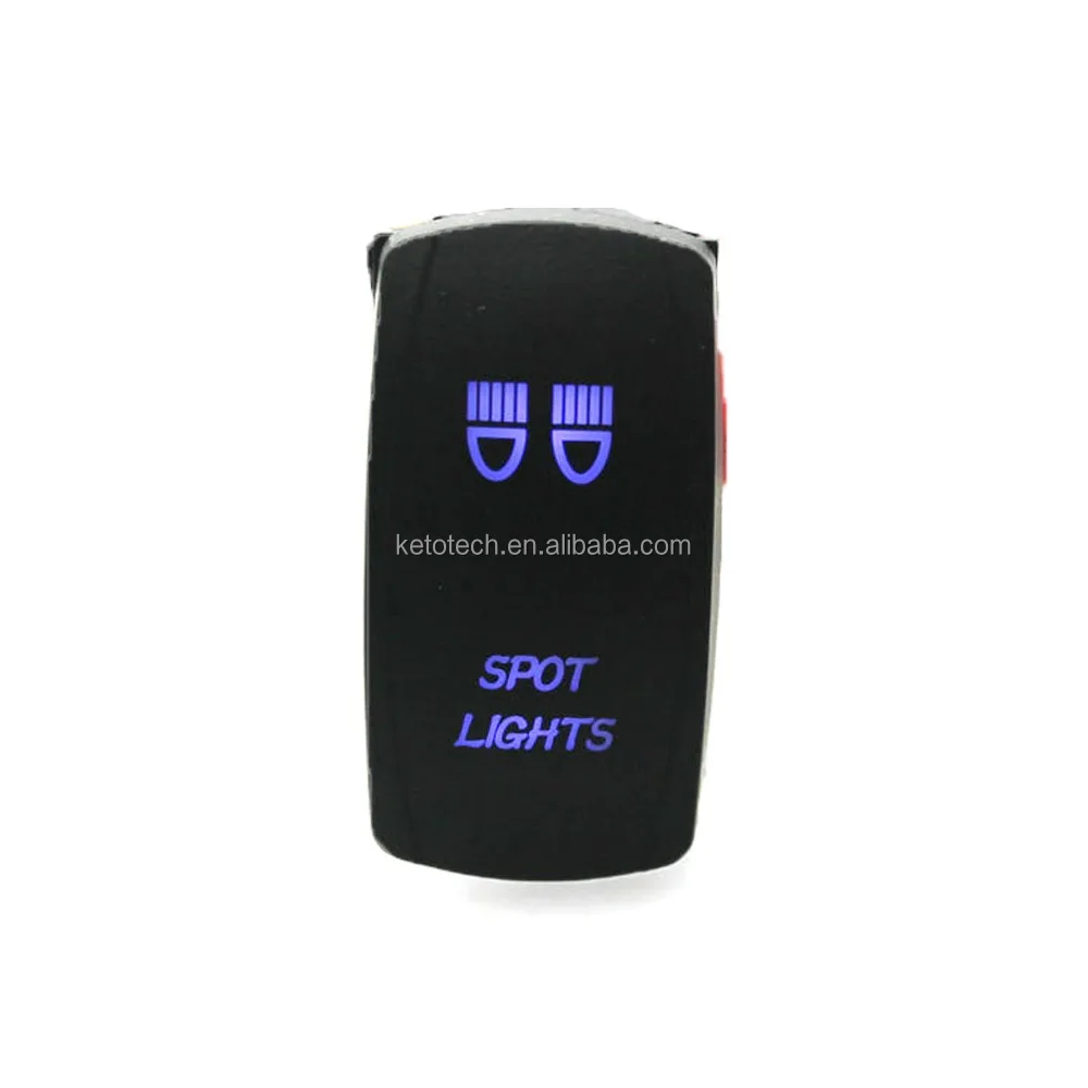 12V 24V Car boat laser on off Switch with Double Blue LED Light