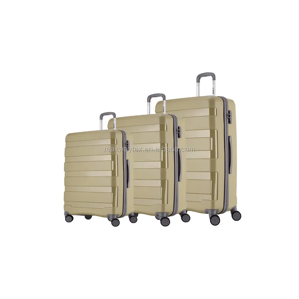 China Luggage Factory Supply 3 Piece PP Spinner Wheel Super Light Hard Case Hand City Trends Travel Trolley Luggage Set