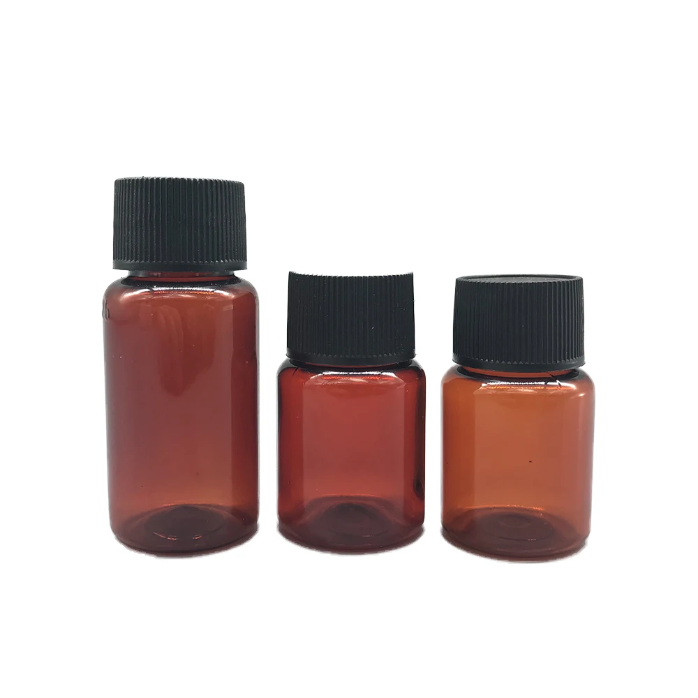 OEM plastic small empty 15ml amber medicine syrup liquid dispenser pet bottle with gel cap