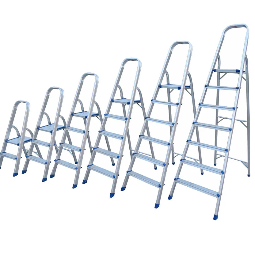 5 step aluminium domestic folding household ladder with shrinked wrapped