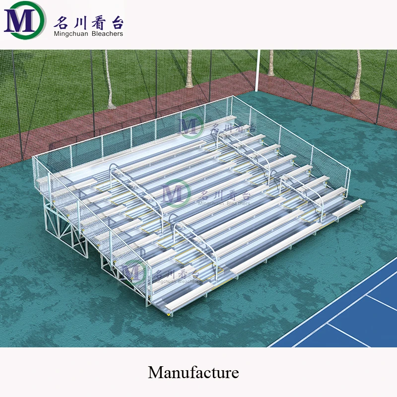 MCDB-10F deluxe aluminum bleacher bench seating metal grandstand outdoor use tribune for event stadium stands with chair