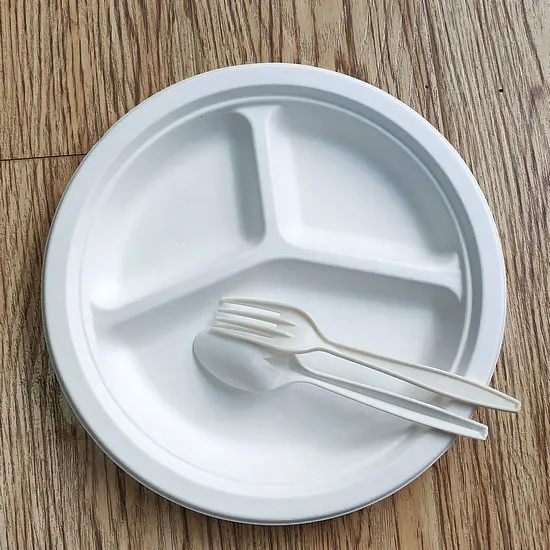 Wheat Straw Paper Plate Compostable Dinnerware Sets Disposable 9 Inches Plates