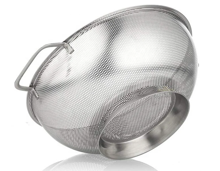 Stainless Steel Colander Strainer With Heavy Duty Handles And Base