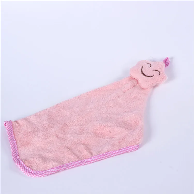 
Hot sale Baby Hand Towel Cartoon Rabbit Plush Soft Lovely Hanging Wipe Towel for Kitchen Bathroom 