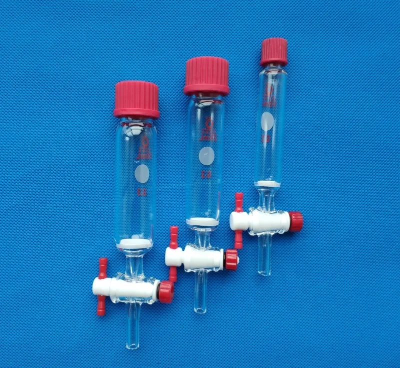 10 25 50 100 250ml Lab use Glass Solid Phase Peptide Synthesis Vessel with fritted disc PTFE Stopcock