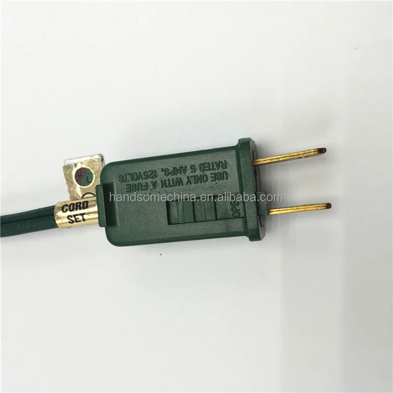 9 Outlet Green Christmas Tree Extension Power Cord With Switch