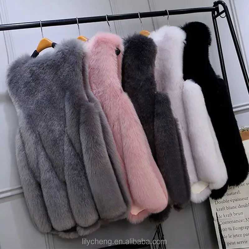 Каплеобразный жилет из искусственного лисьего меха, женский жилет из искусственного меха, заводская цена, Шэньчжэнь Лили Чэн