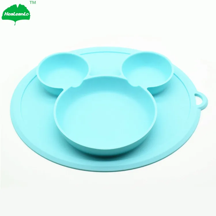 New Kids Platesmat Suction Baby Silicone Plates for Toddlers Dishes