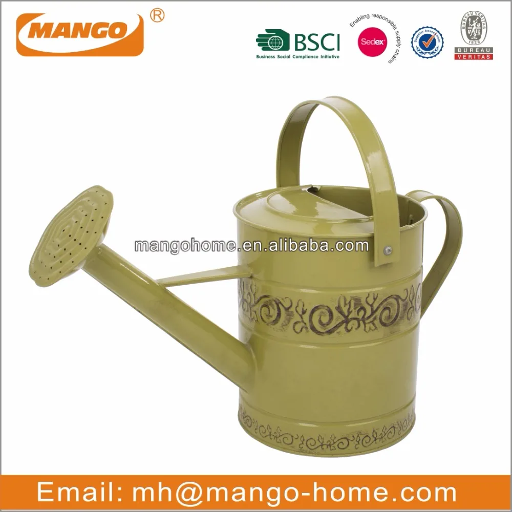 Countryside Garden Watering Can Metal Flower Pot