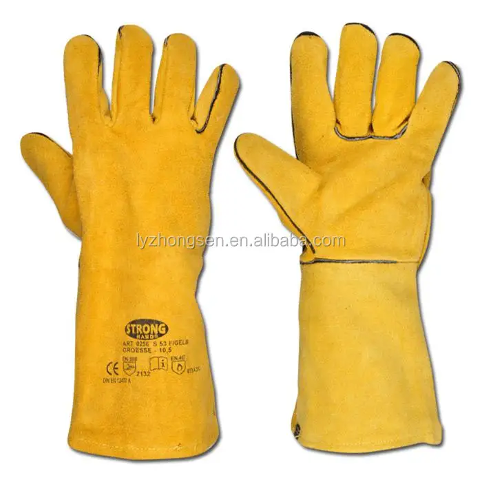 Fireproof leather outdoor BBQ baking insulation 500 degree flame retardant welding gloves