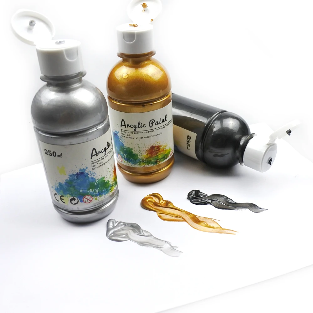 painting colors 250ml acrylic paint metallic in bottle