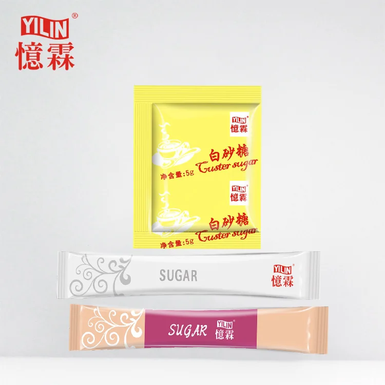 Минимальная упаковка 5 г белых сахарных пакетиков для мгновенного чая и кофе